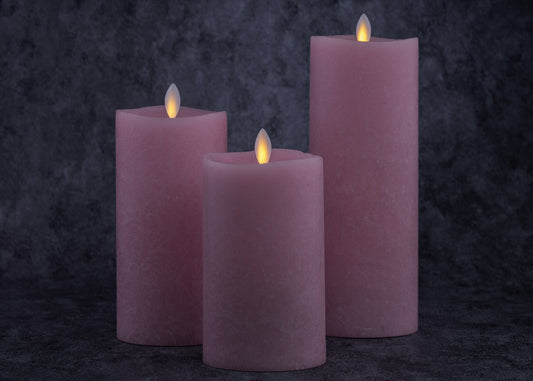 Signature Light Purple Rustic Set Of Three
