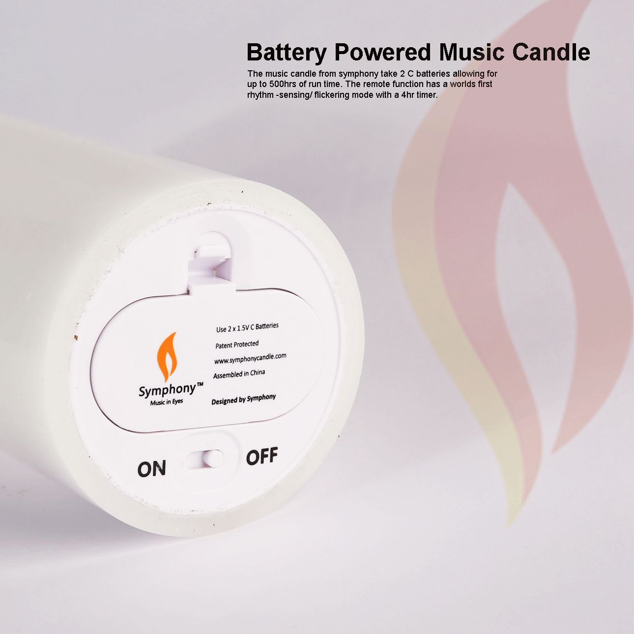Symphony Music Sensing LED Candle (Classic White) base